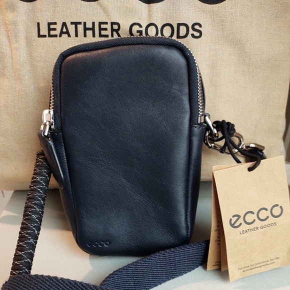ECCO Leather Crossbody Dark Navy Blue | Night Ocean  NWT UNISEX Design - Picture 14 of 16
